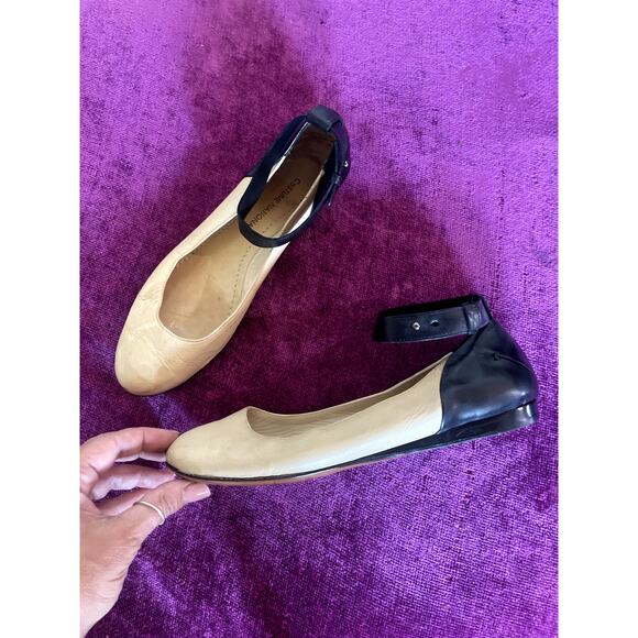 Vintage y2k COSTUME NATIONAL Leather Ballet Flats Ankle Strap Shoes 36.5 6.5 CNC - Picture 2 of 6